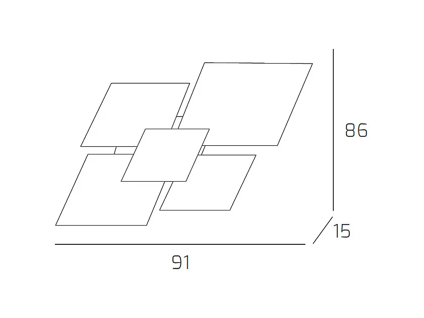 Plafonnier moderne 1088/90-NE Verre Blanc et Noir 4xE27