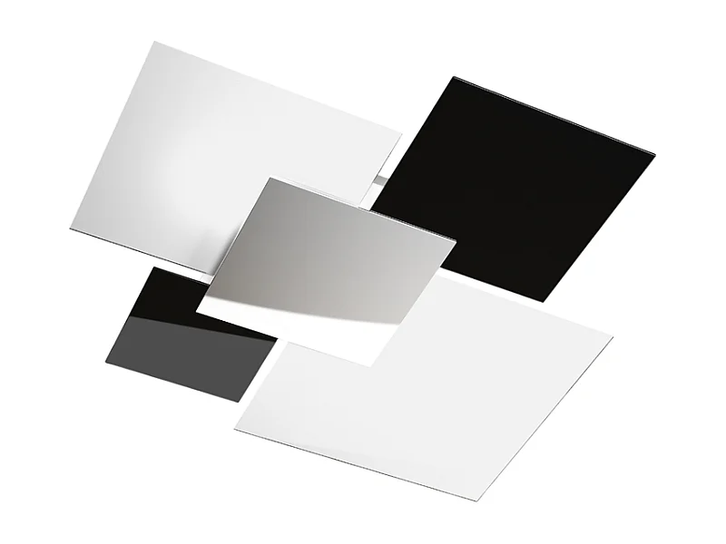 Moderne Deckenleuchte 1088/90-NE Weißes und schwarzes Glas 4xE27