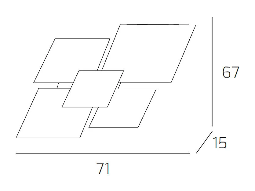 Moderne Deckenleuchte 1088/70-FO aus weißem Glas und Blattgold 4xE27
