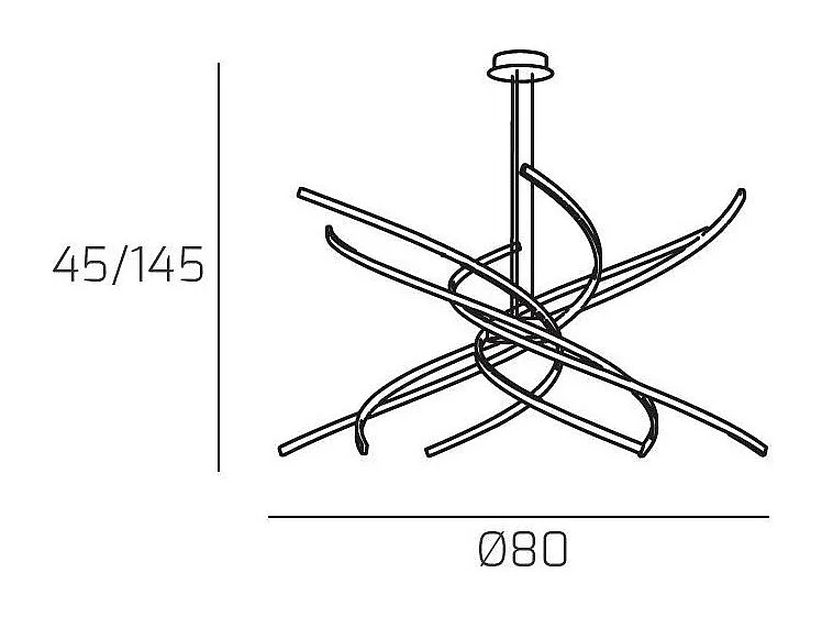 Lustre LED moderne Top Light Tornado 69W 4450LM 1163/S80 Blanc