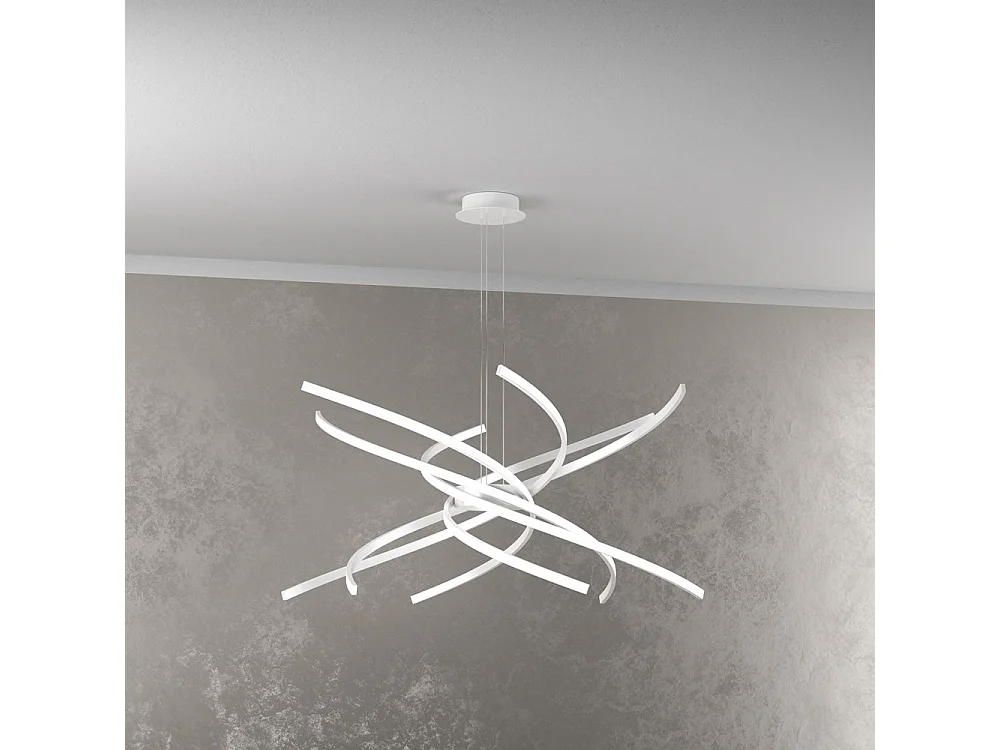 Lustre LED moderno Top Light Tornado 69W 4450LM 1163/S80 Branco
