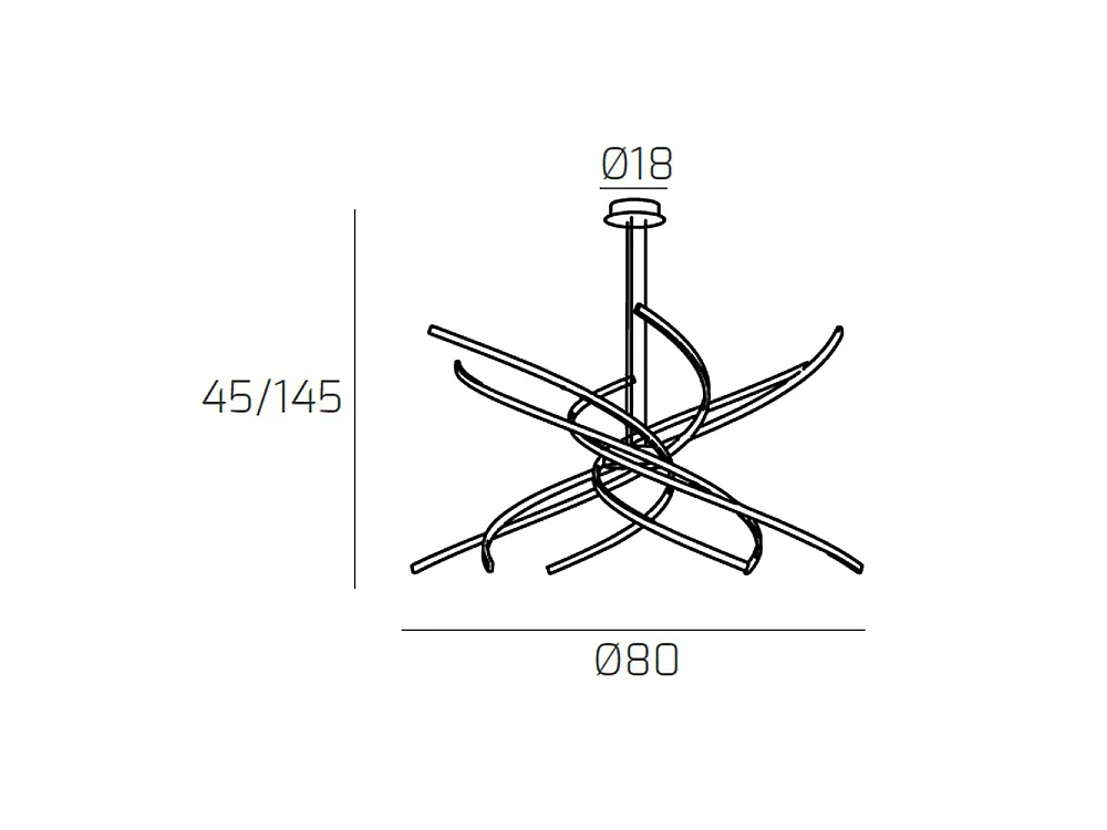 Lustre LED moderno Top Light Tornado 69W 4450LM 1163/S80 Branco