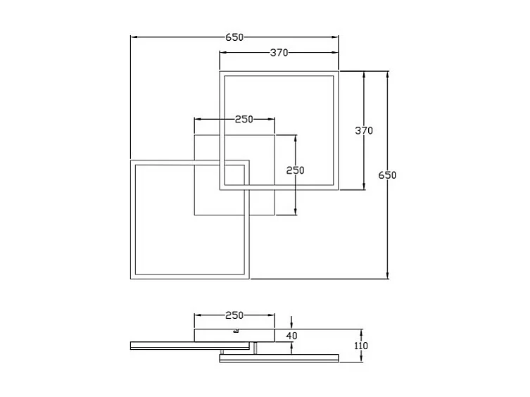 BARD moderne LED-Deckenleuchte 52W Schwarz 3394-65-101 Fabas Luce