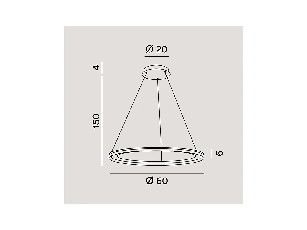Lampadario a sospensione EDGE a led 66W bianco opaco Perenz