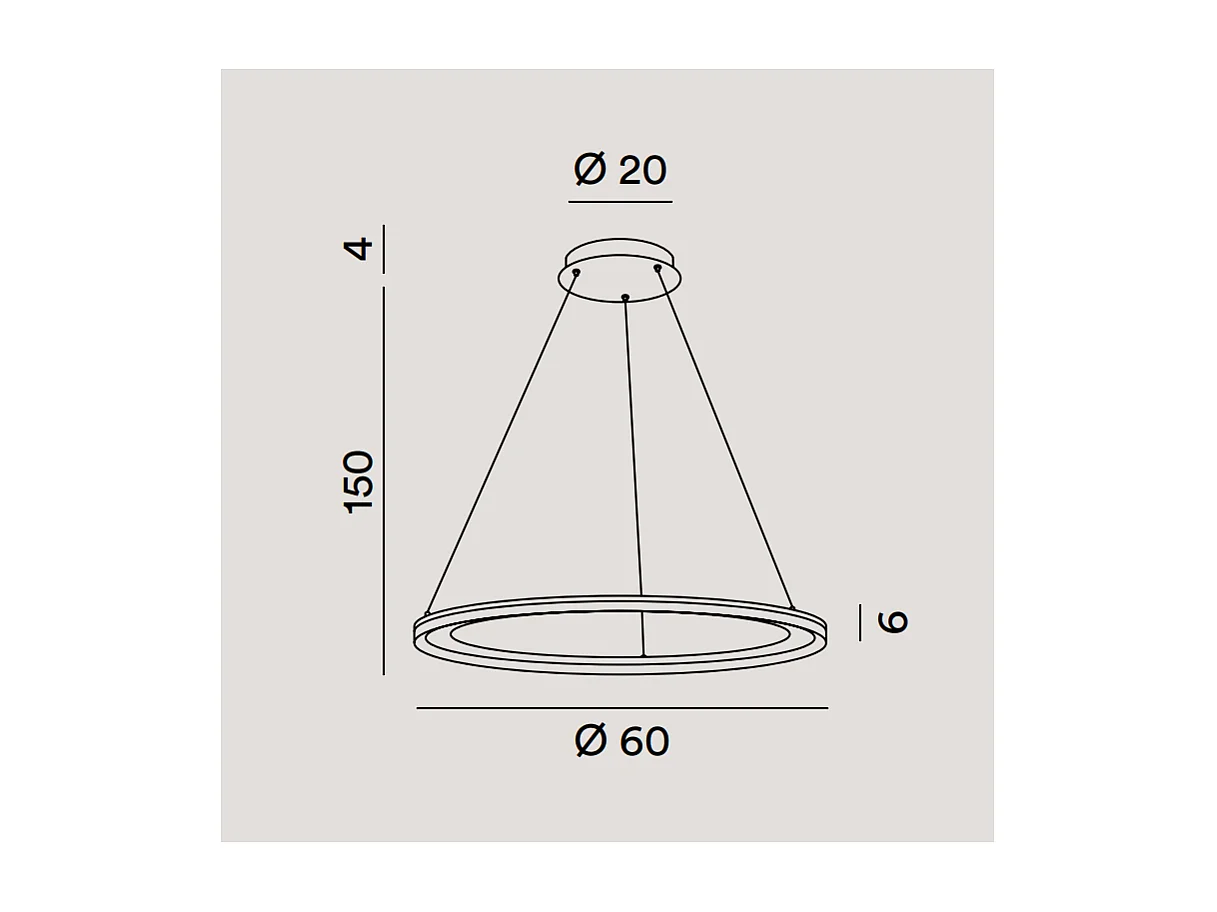Lustre suspenso EDGE com LED 66W branco fosco Perenz