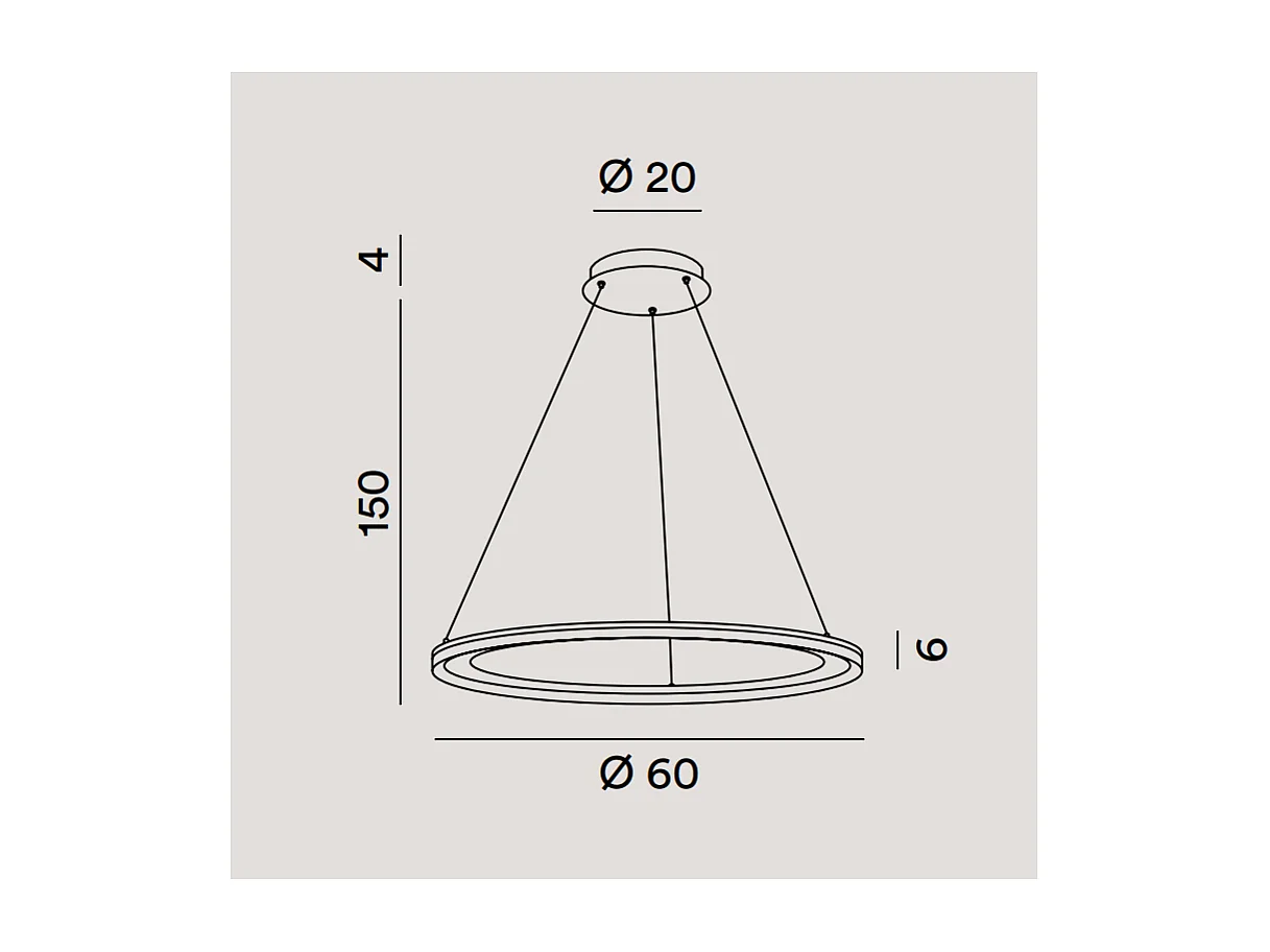 Lustre suspenso EDGE com LED 66W branco fosco Perenz