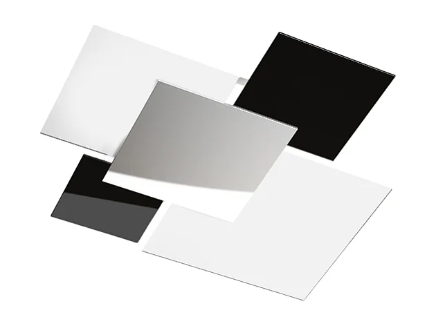 Moderne Deckenleuchte 1088/70-NE Weißes und schwarzes Glas 4xE27