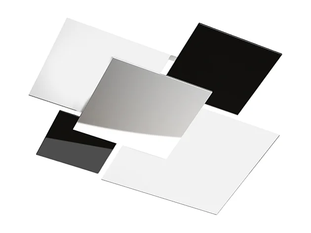 Plafonnier moderne 1088/70-NE Verre Blanc et Noir 4xE27