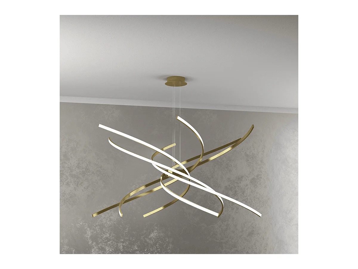Moderner LED-Kronleuchter Top Light Tornado 88W 5950LM 1163/S100 brüniertes Gold