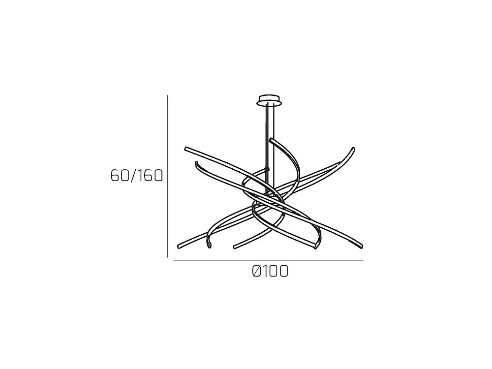 Lustre LED moderne Top Light Tornado 88W 5950LM 1163/S100 Or bruni