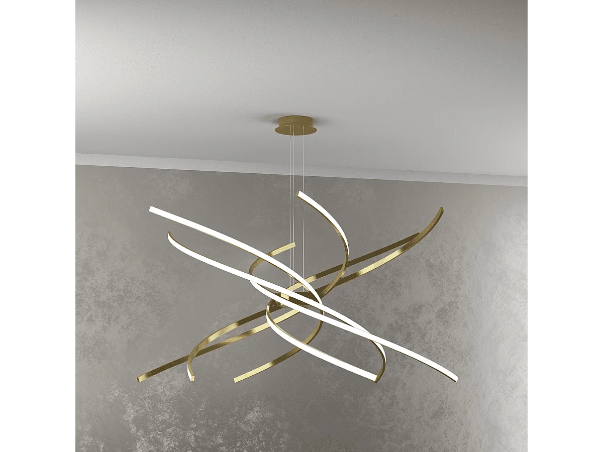 Lustre LED moderne Top Light Tornado 88W 5950LM 1163/S100 Or bruni