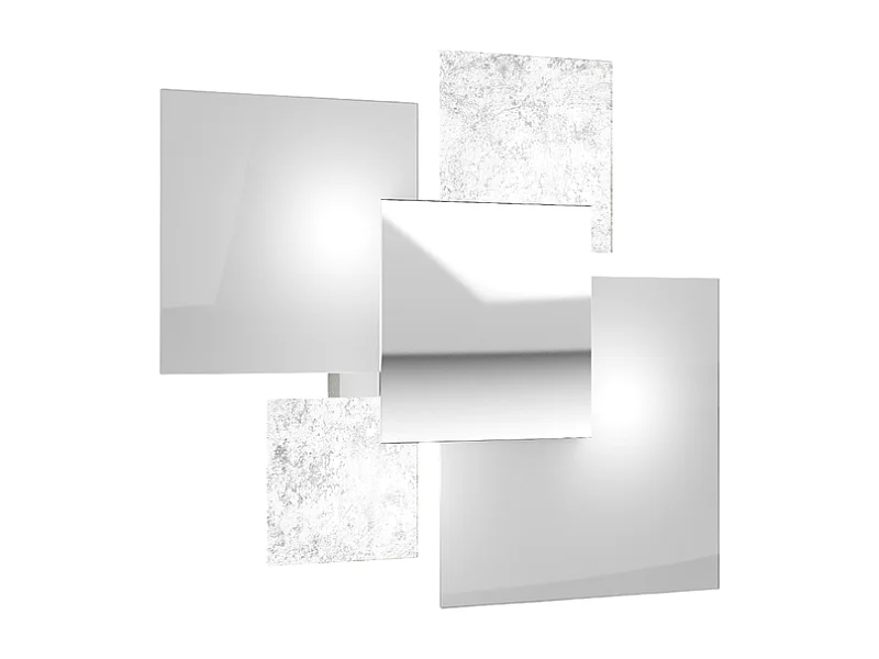 Nowoczesna lampa sufitowa 1088/45-FA Białe szkło i srebrny liść 4xG9