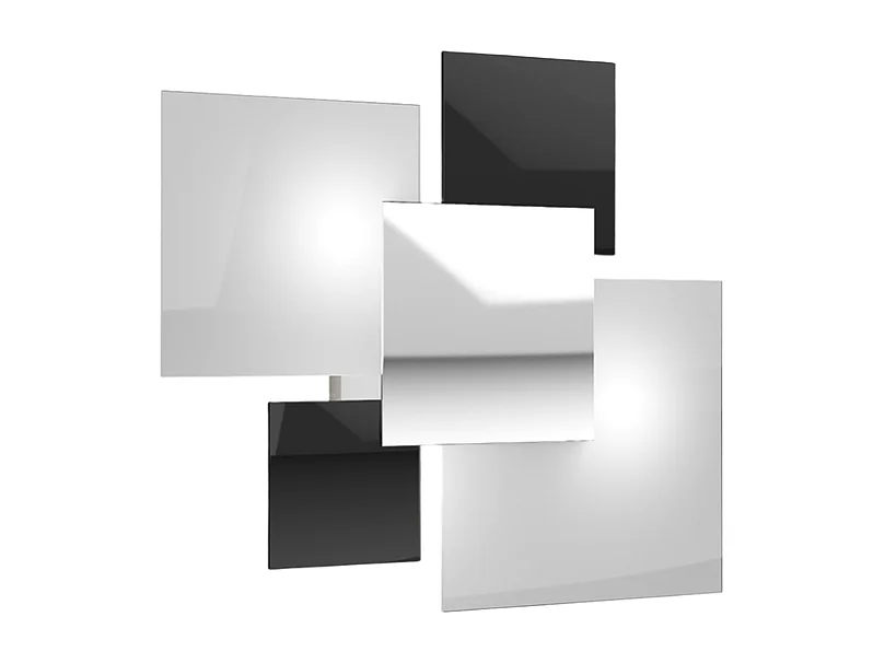 Moderne plafondlamp 1088/45-NE Wit en Zwart Glas 4xG9