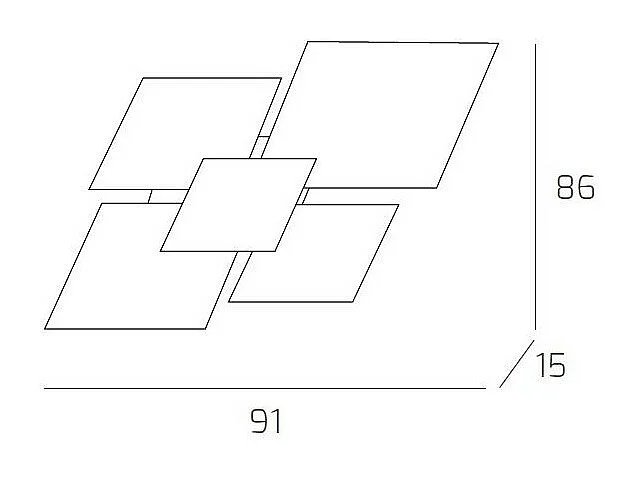 Lámpara de techo moderna 1088/90-BI, cristal blanco, 4 luces E27