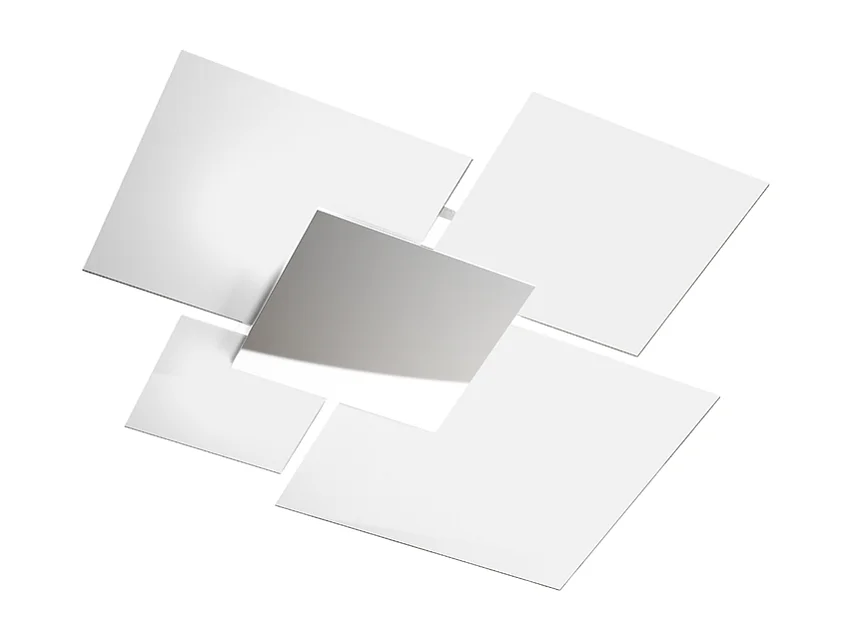 Moderne Deckenleuchte 1088/90-BI Weißglas 4xE27