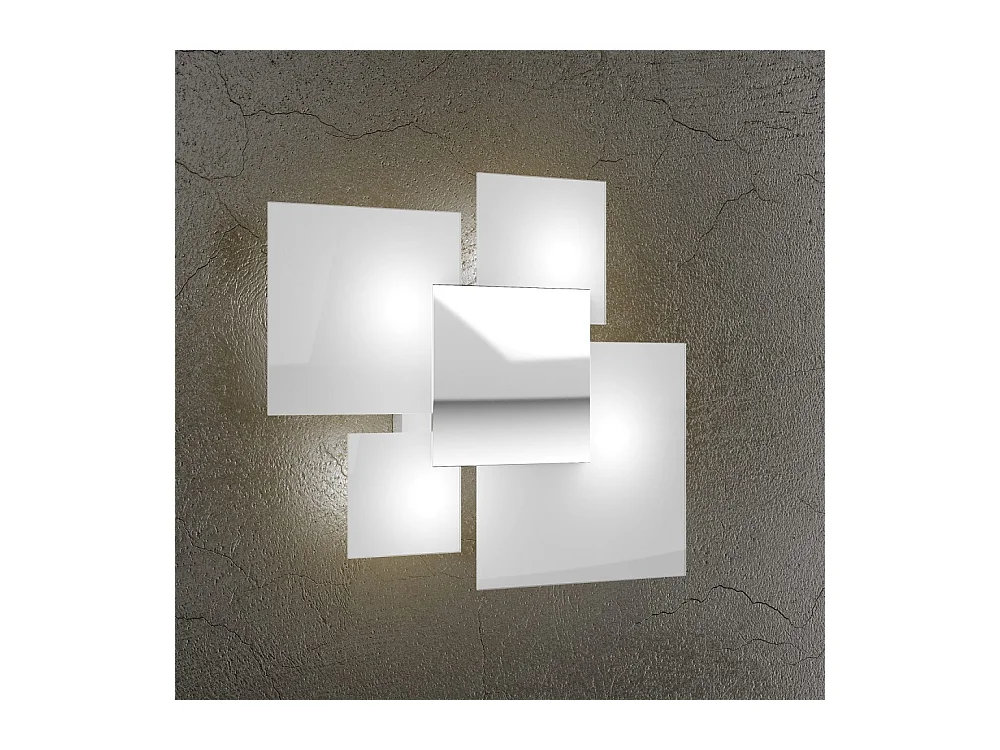 Plafonnier moderne 1088/45-BI Verre Blanc 4xG9