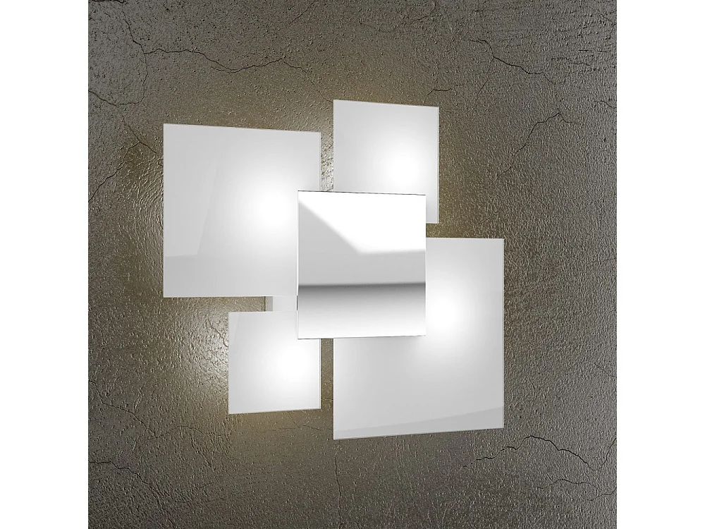 Nowoczesna lampa sufitowa 1088/45-BI Białe szkło 4xG9