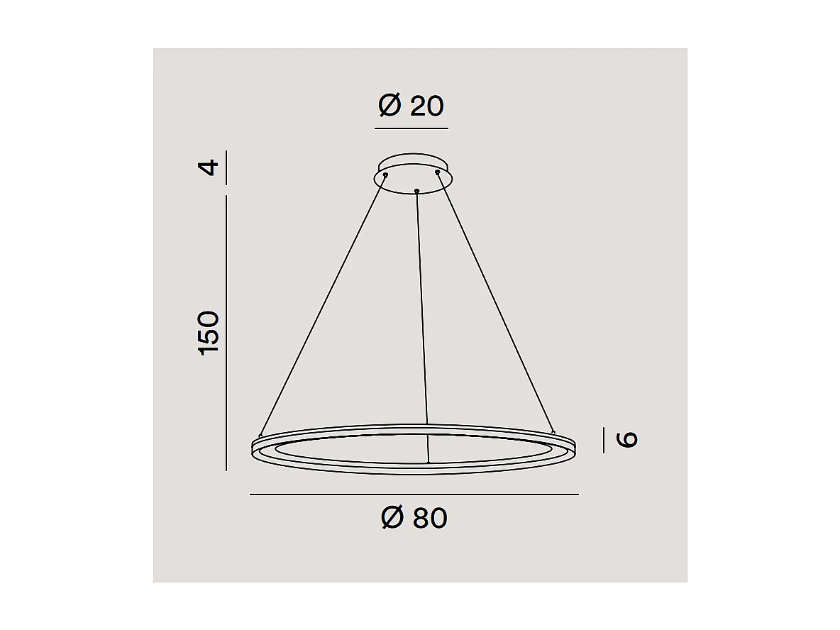 Lustre pendente EDGE LED 86W branco mate Perenz