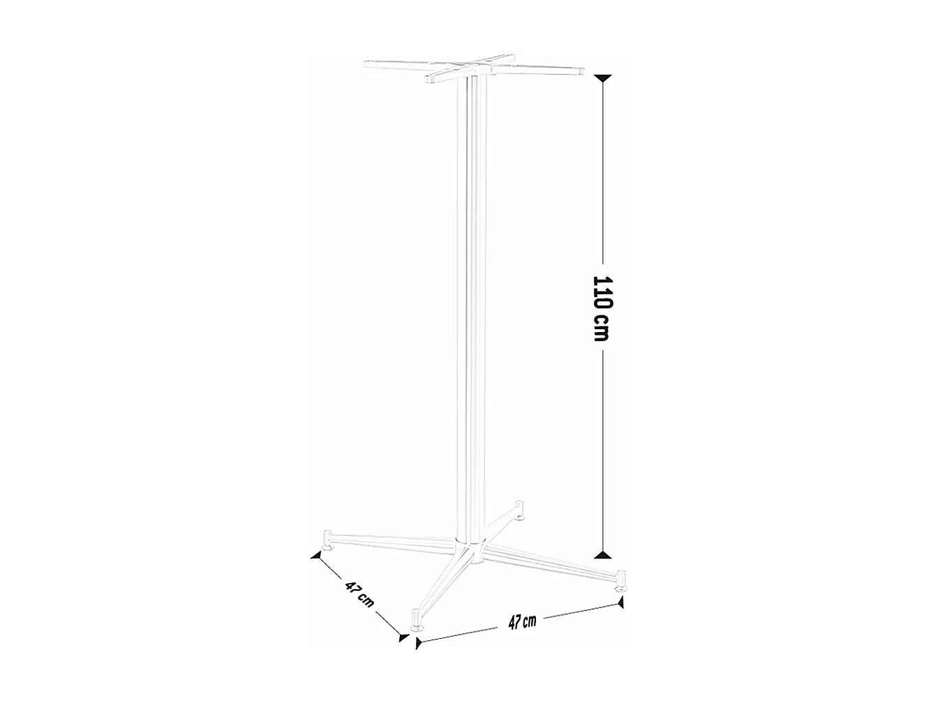 Gamba del tavolo -TARGET - Grigio - 47x47x110 cm