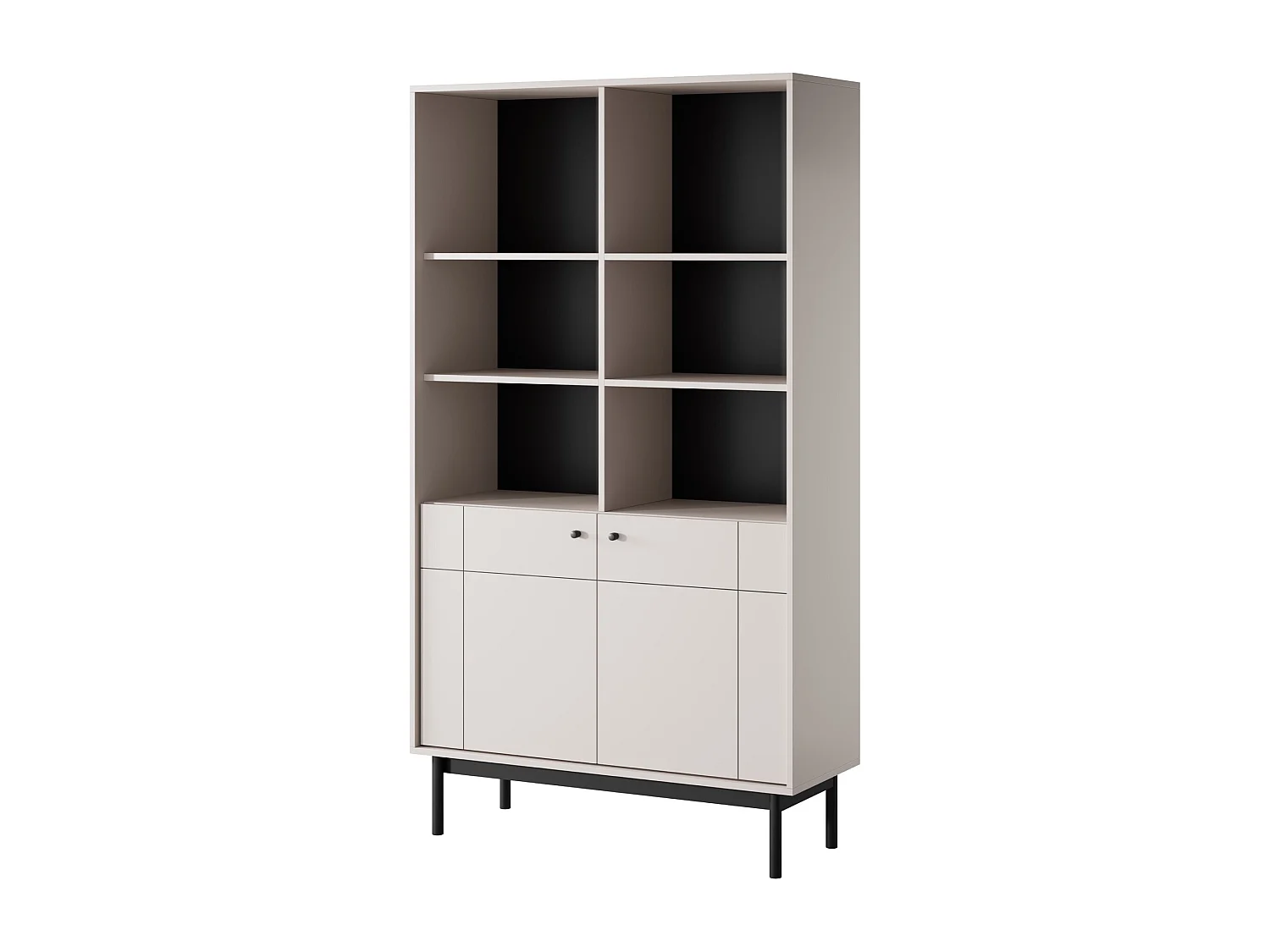 Bibliothèque avec 2 portes - 104 cm - grėge - JAPANDIES