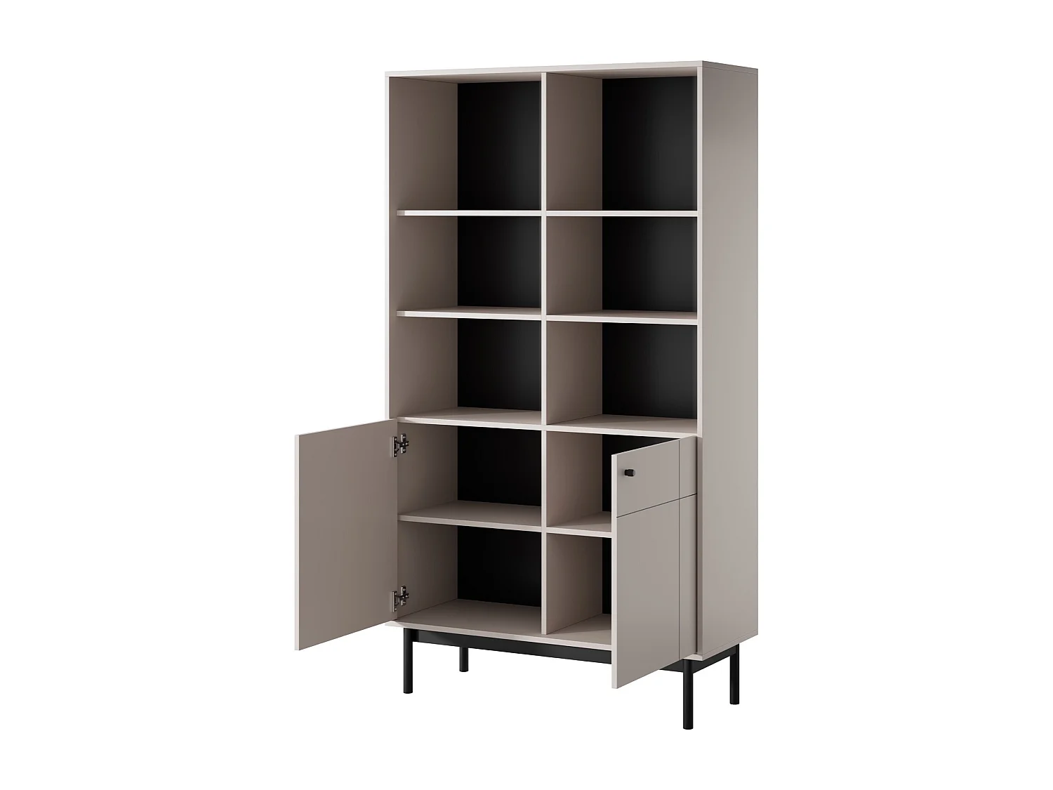 Bibliothèque avec 2 portes - 104 cm - grėge - JAPANDIES