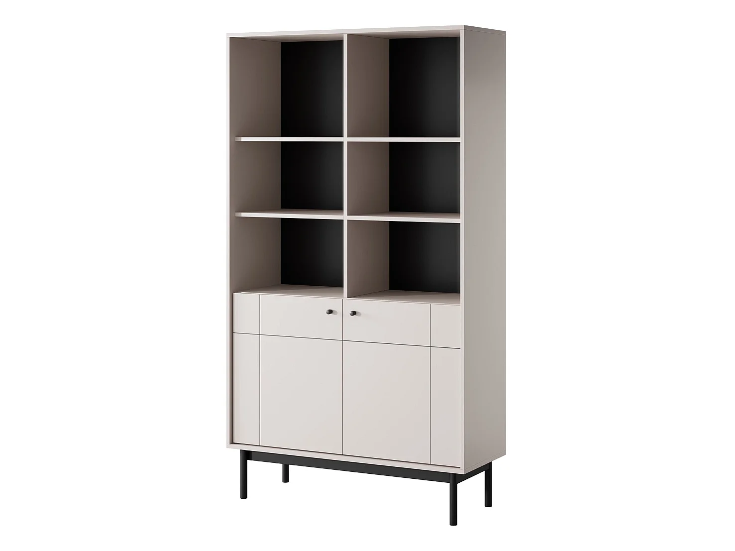 Bibliothèque avec 2 portes - 104 cm - grėge - JAPANDIES
