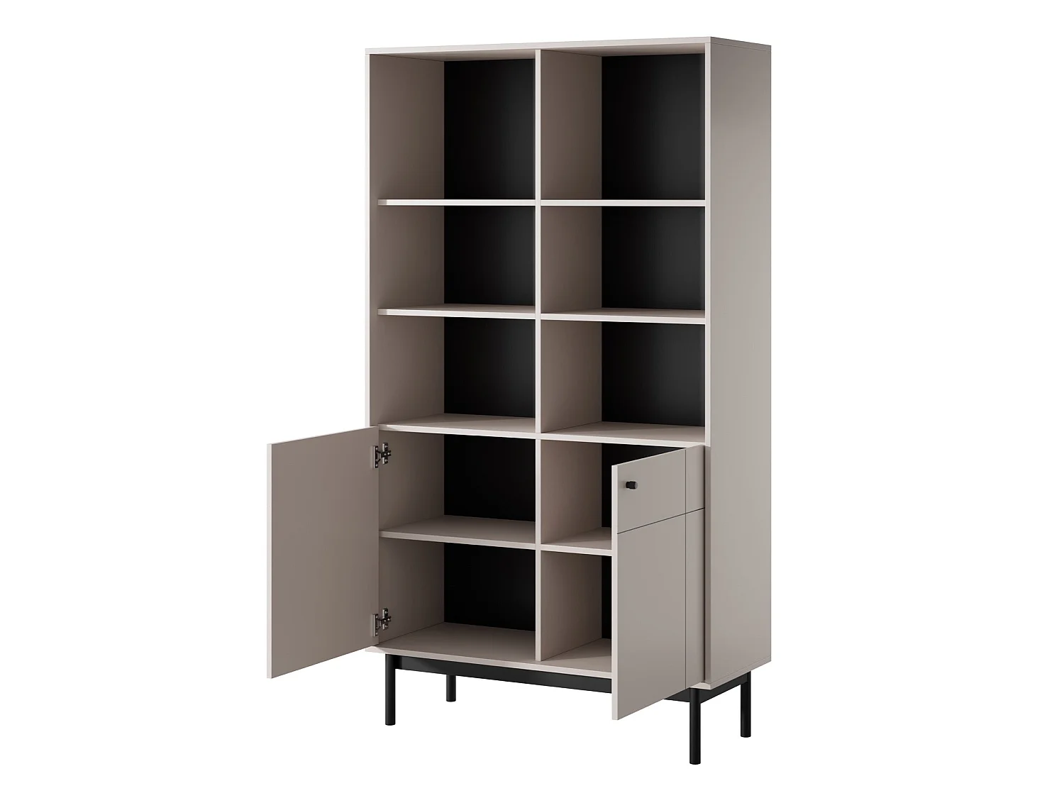 Bibliothèque avec 2 portes - 104 cm - grėge - JAPANDIES