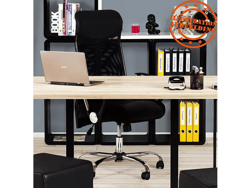 Moderner Bürostuhl - ROMA - zwart - 52x50x131 cm