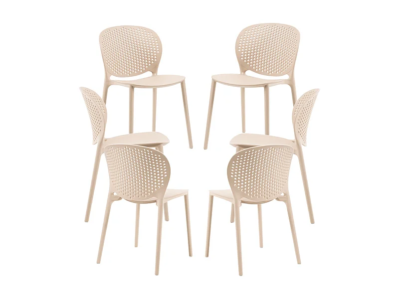 Packs Sillas Jardín - Pack 6 Sillas Brandi - Beige