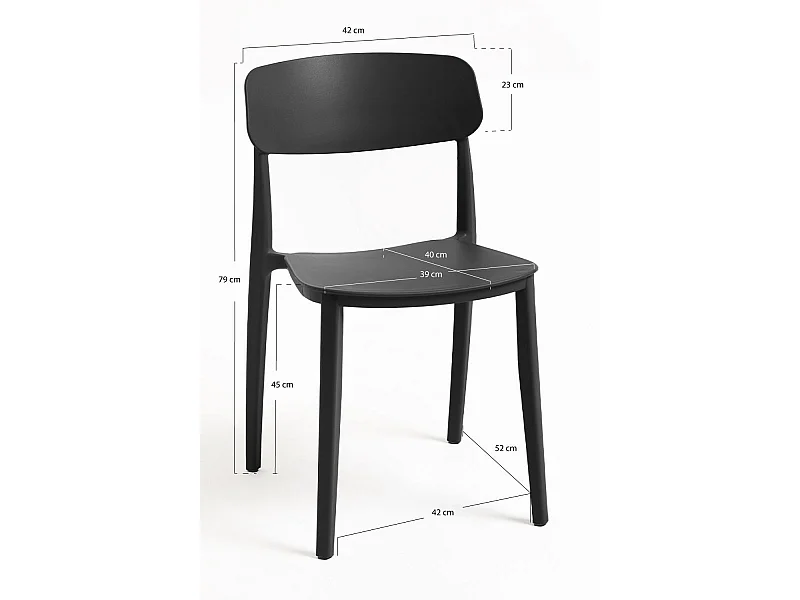 Packs Sillas Jardín - Pack 4 Sillas Bri - Negro