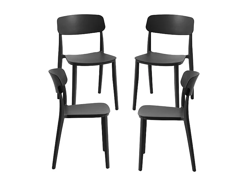 Packs Sillas Jardín - Pack 4 Sillas Bri - Negro