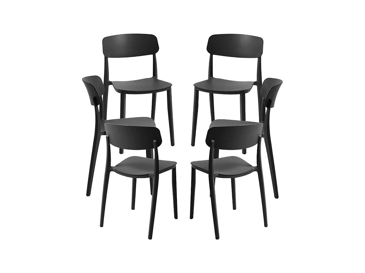 Packs Sillas Jardín - Pack 6 Sillas Bri - Negro