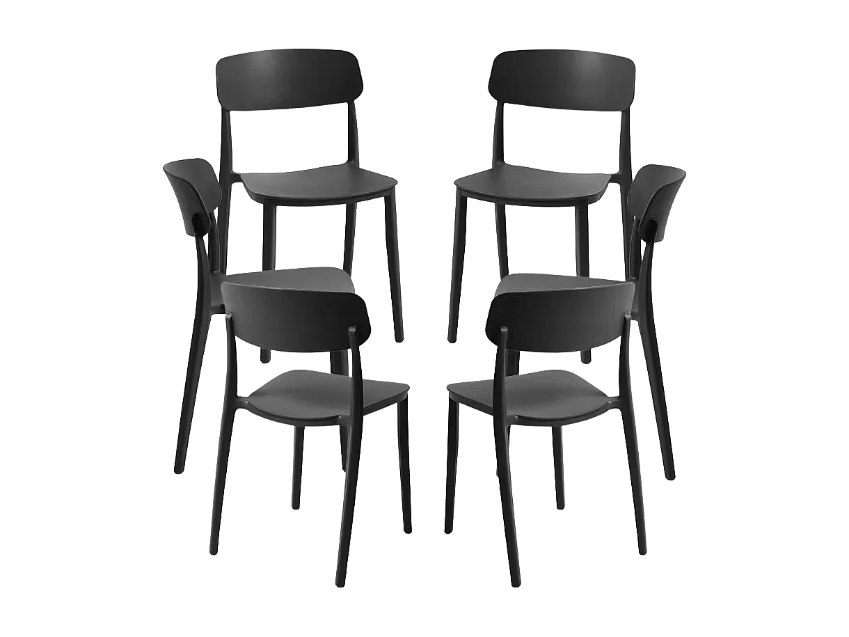 Packs Sillas Jardín - Pack 6 Sillas Bri - Negro