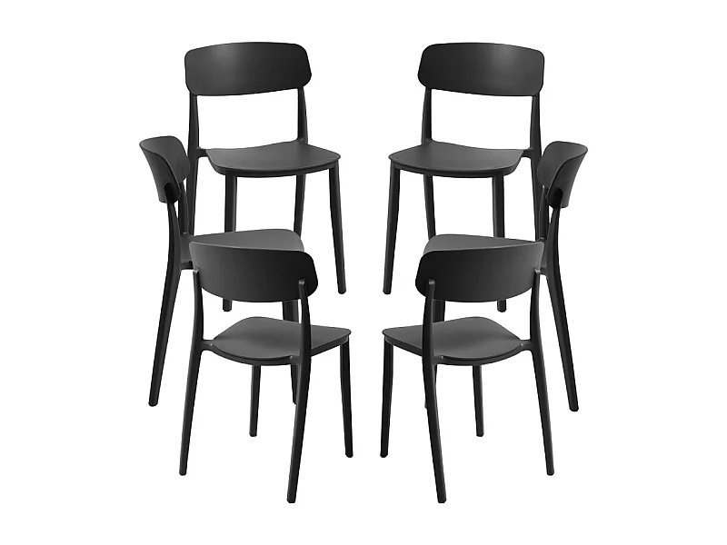 Packs Sillas Jardín - Pack 6 Sillas Bri - Negro