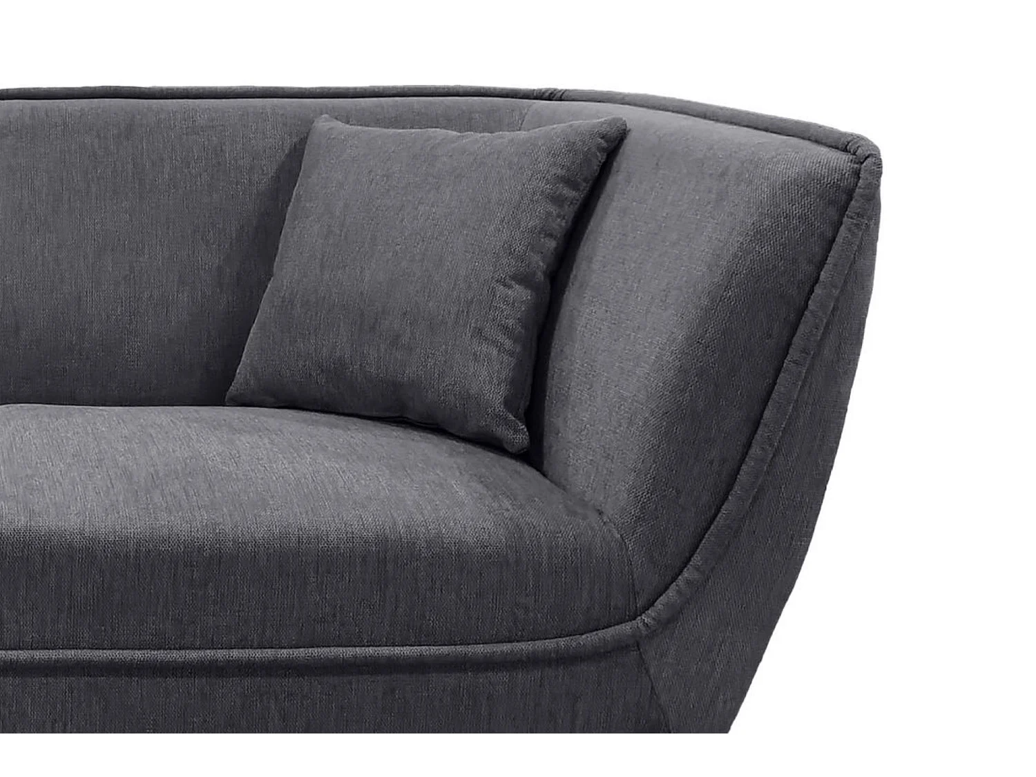 Canapé droit 2 places tissu gris et piétement doré - DIJON