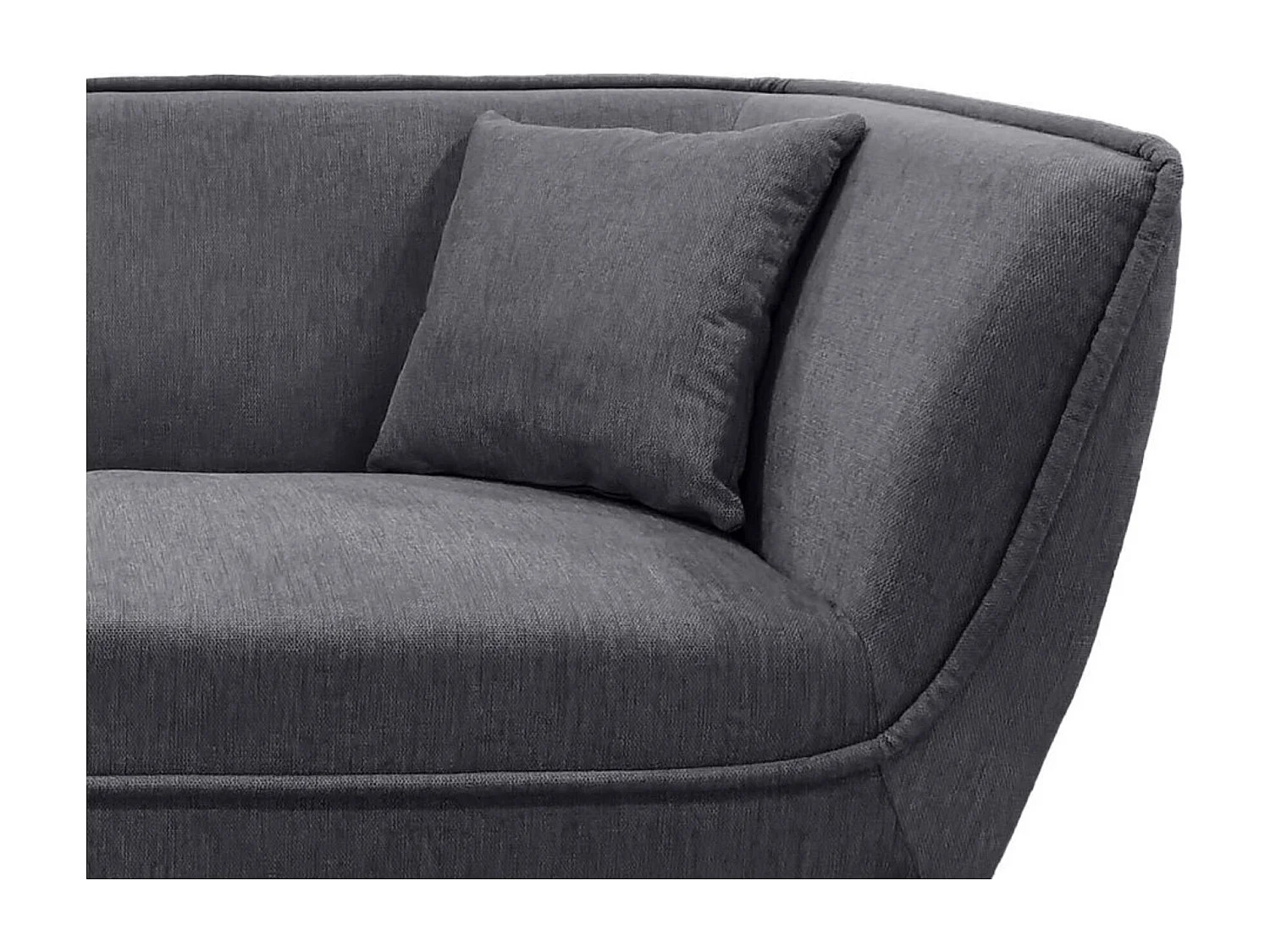 Canapé droit 2 places tissu gris et piétement doré - DIJON