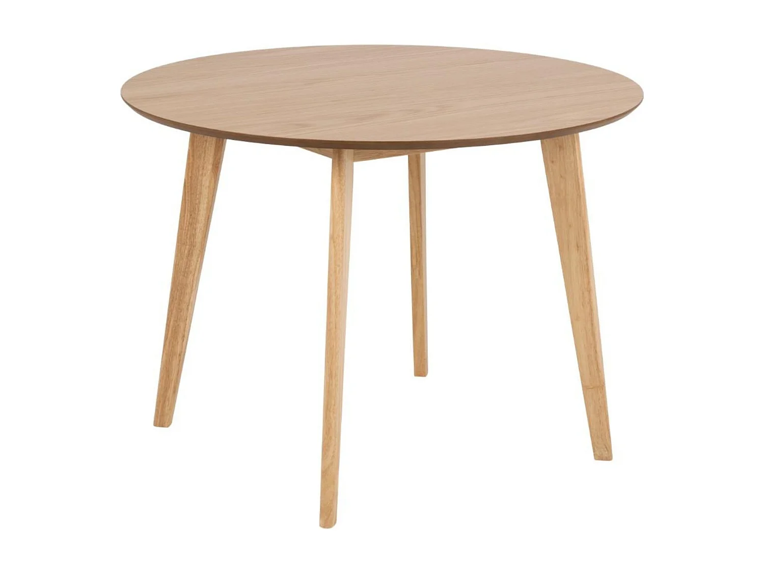 Table ronde en chêne D105 + 4 chaises chêne - LETA