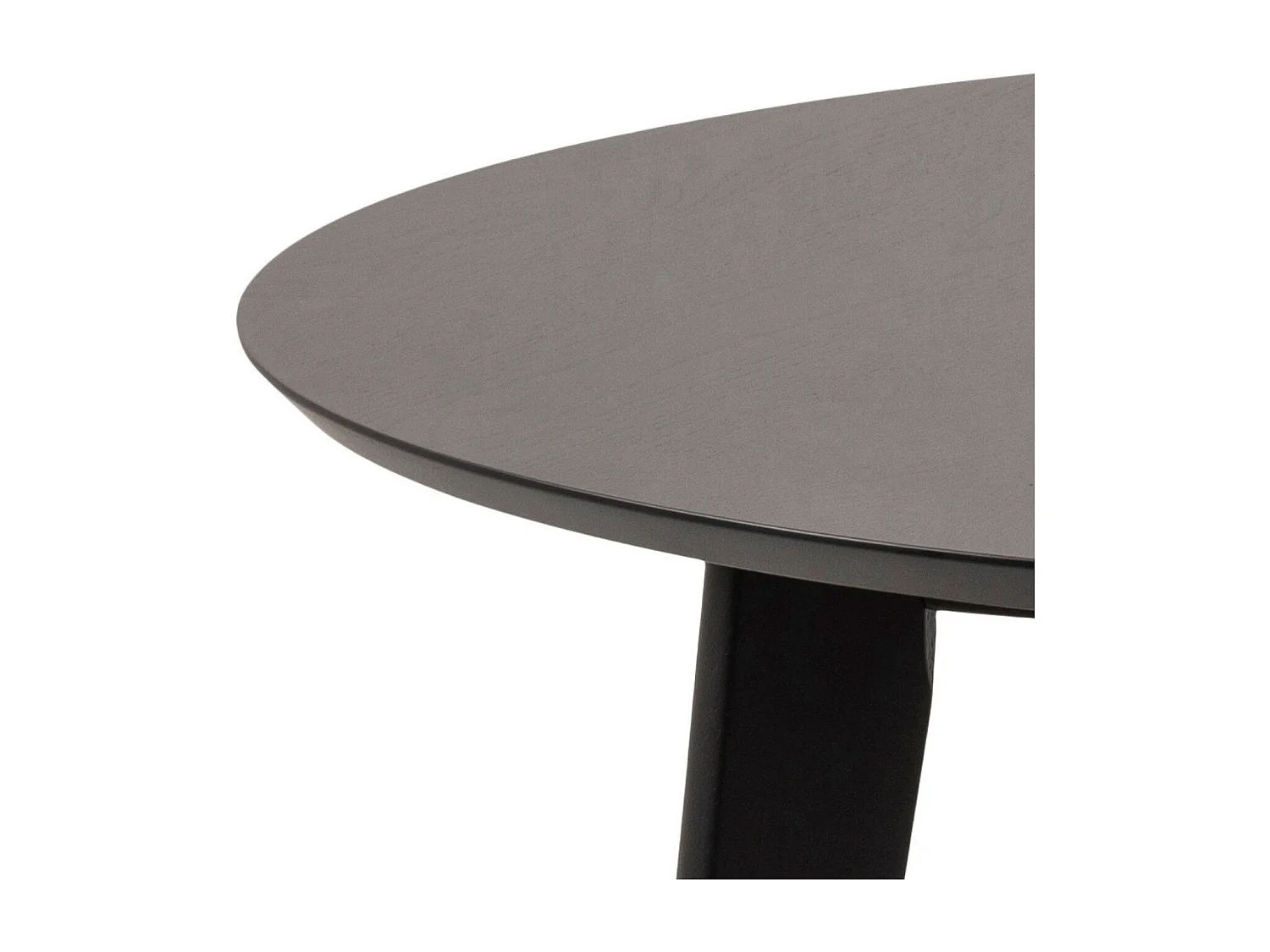 Table ronde en bois noir D105 + 4 chaises en bois noir - LETA