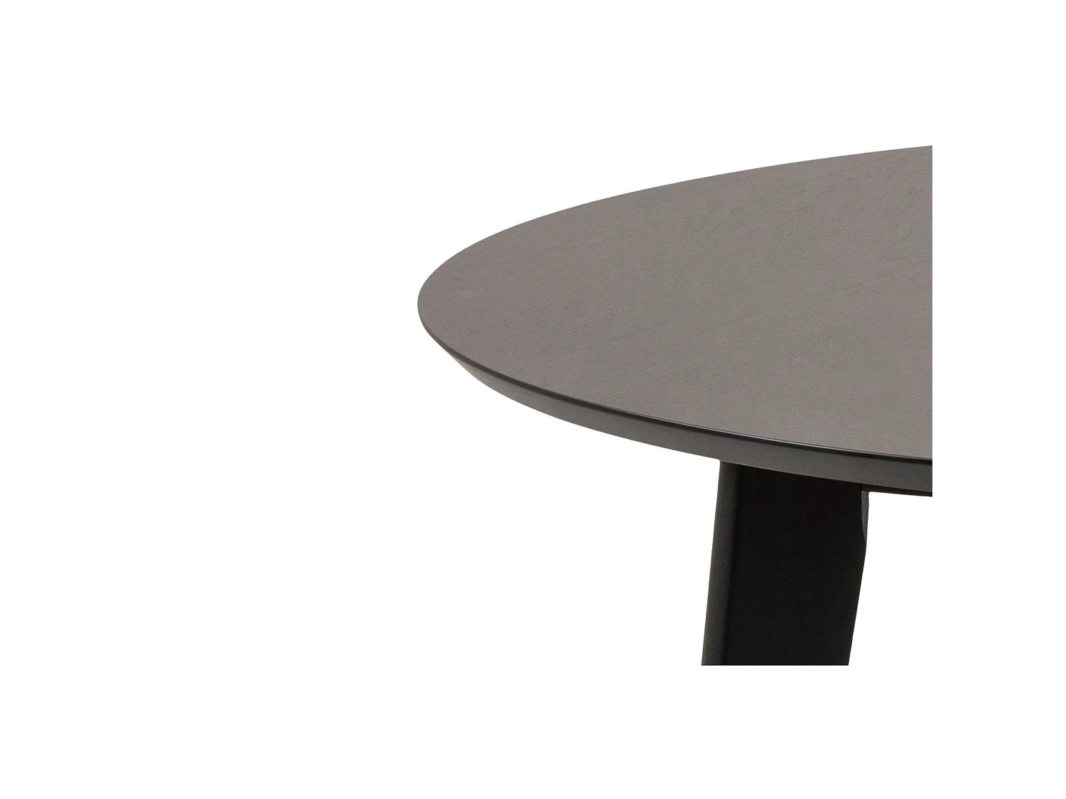 Table ronde en bois noir D105 + 4 chaises en bois noir - LETA