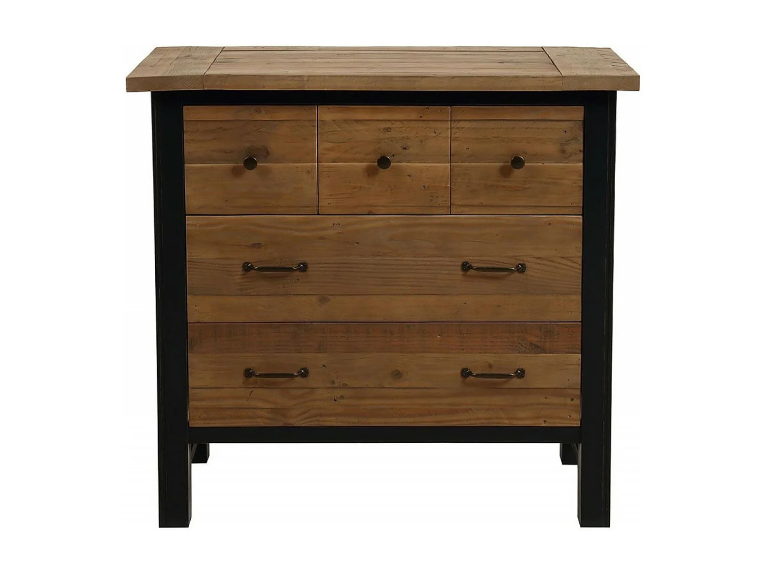 Commode 5 tiroirs MDF Noir - Rivages Interior's