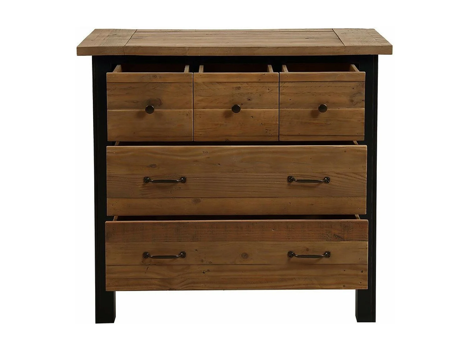 Commode 5 tiroirs MDF Noir - Rivages Interior's