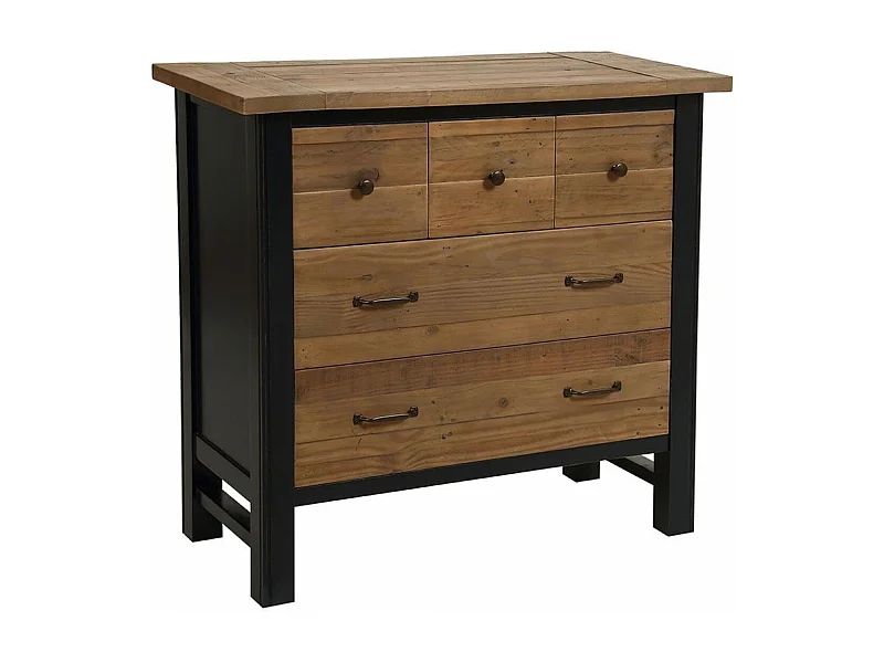 Commode 5 tiroirs MDF Noir - Rivages Interior's