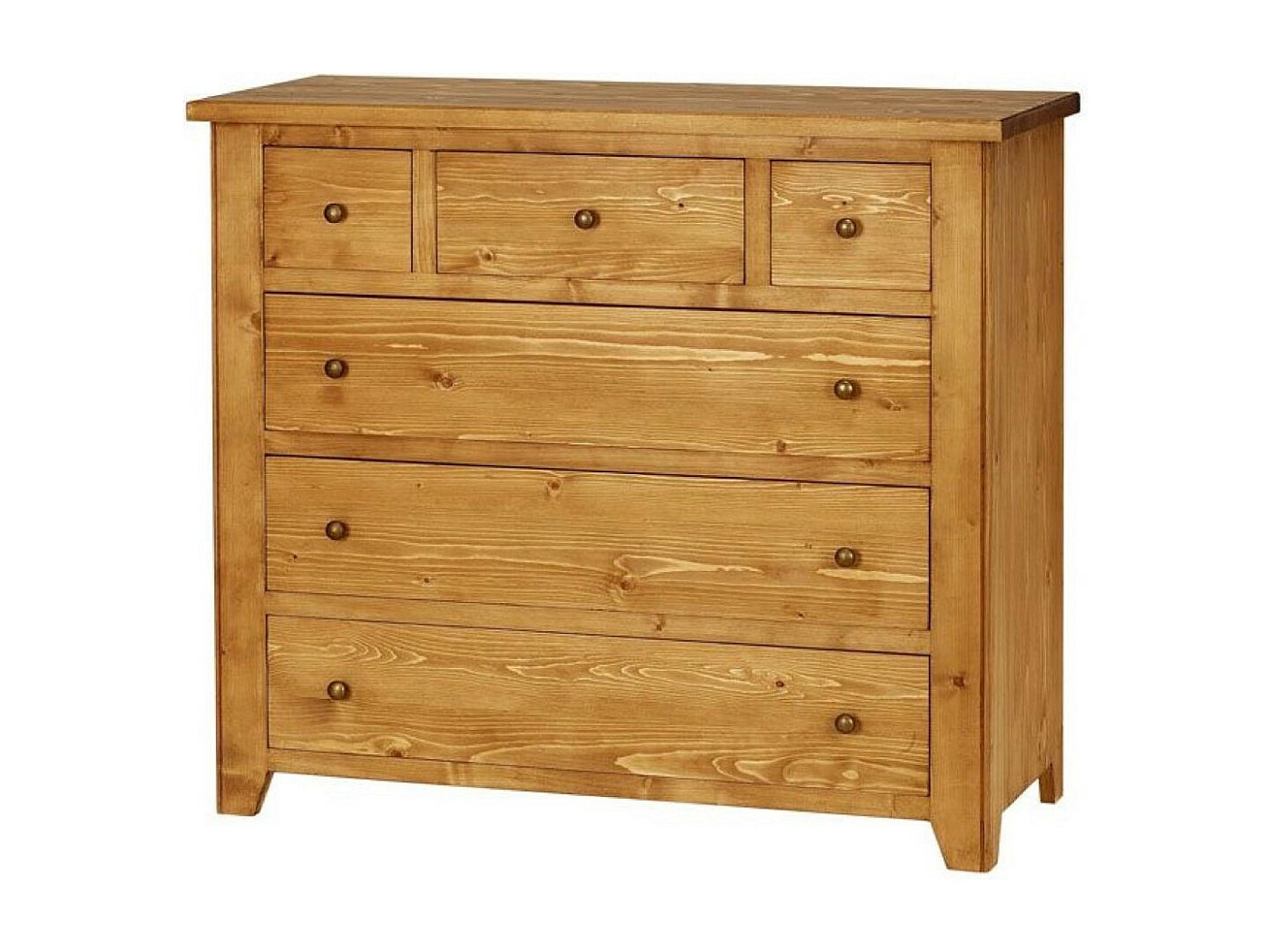 Commode 6 Tiroirs Bois Marron - First Interior's