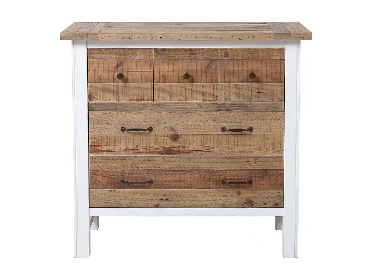 Commode 5 tiroirs Bois Blanc - Rivages Interior's