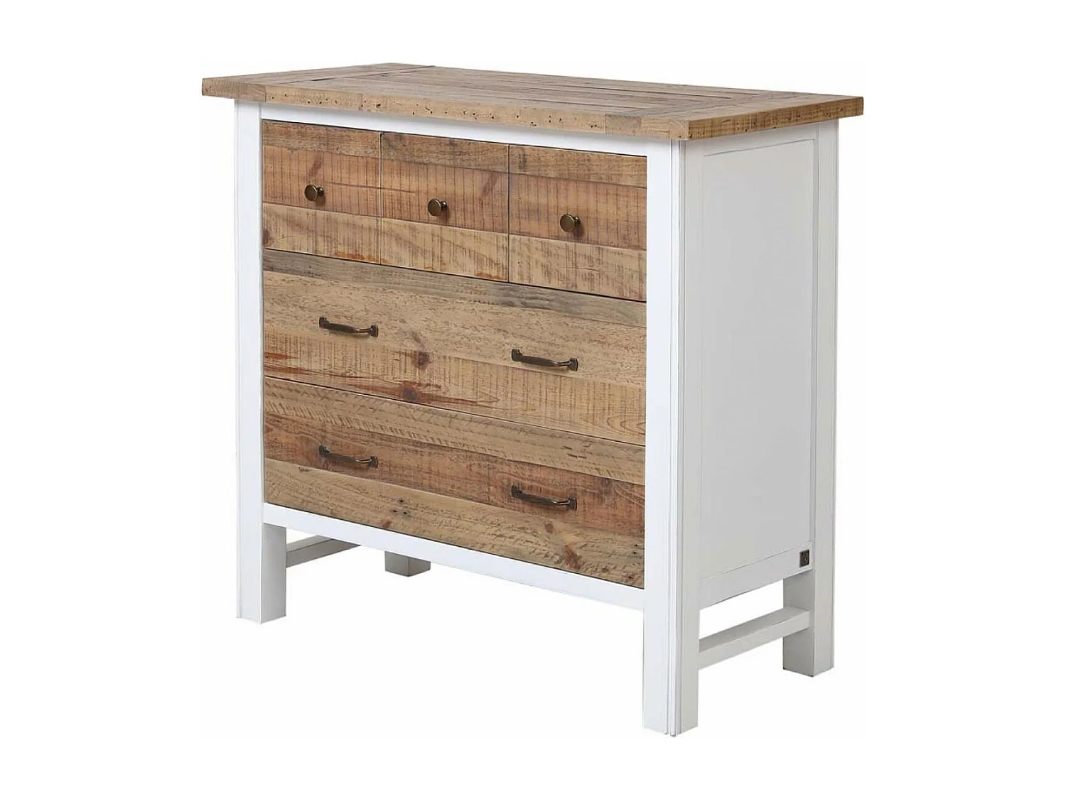 Commode 5 tiroirs MDF Blanc - Rivages Interior's