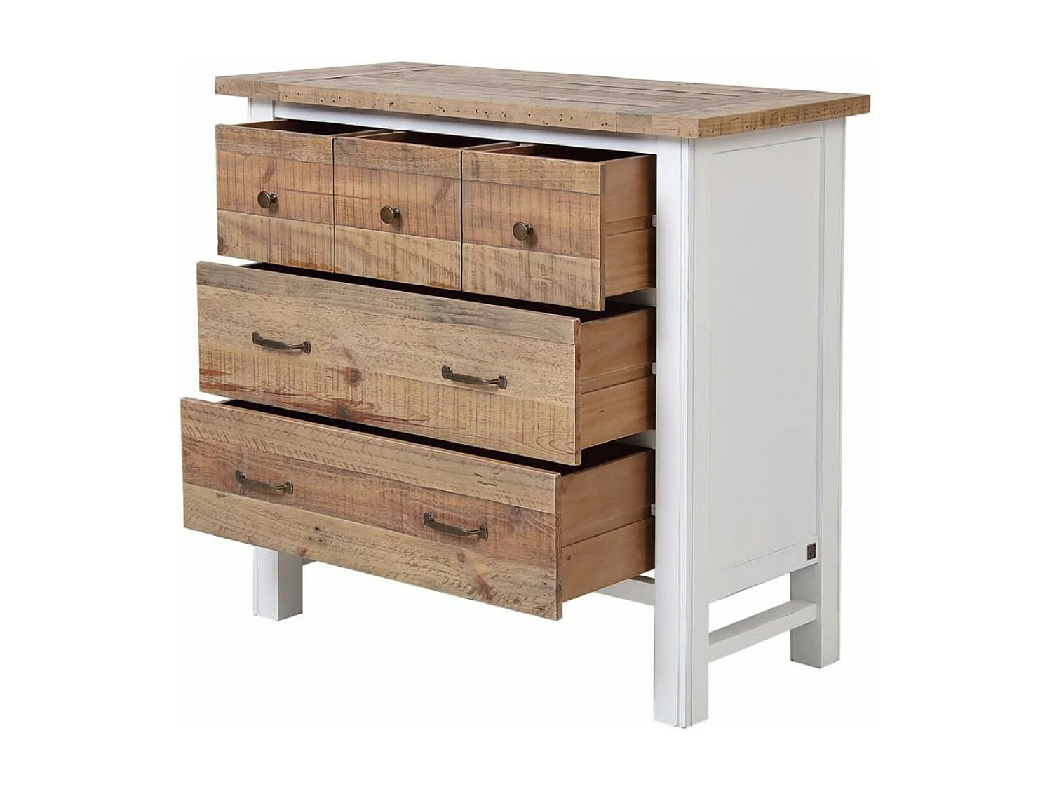 Commode 5 tiroirs MDF Blanc - Rivages Interior's