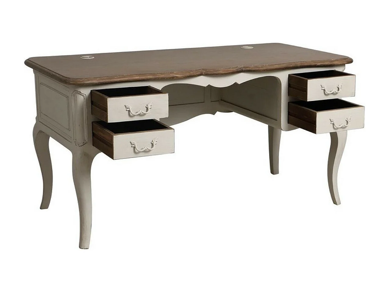 Bureau 4 tiroirs Bois Blanc - Château Interior's