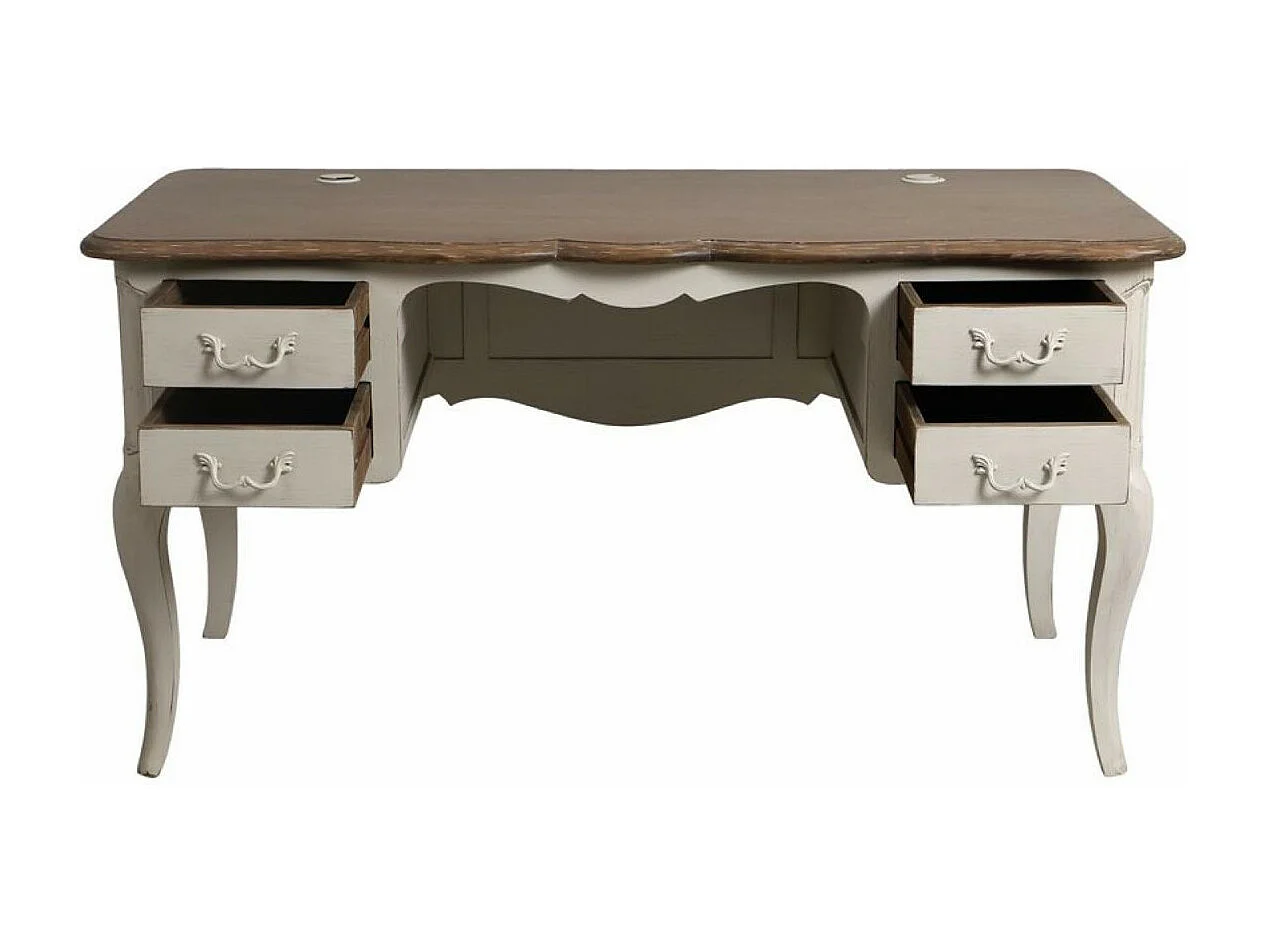 Bureau 4 tiroirs Bois Blanc - Château Interior's