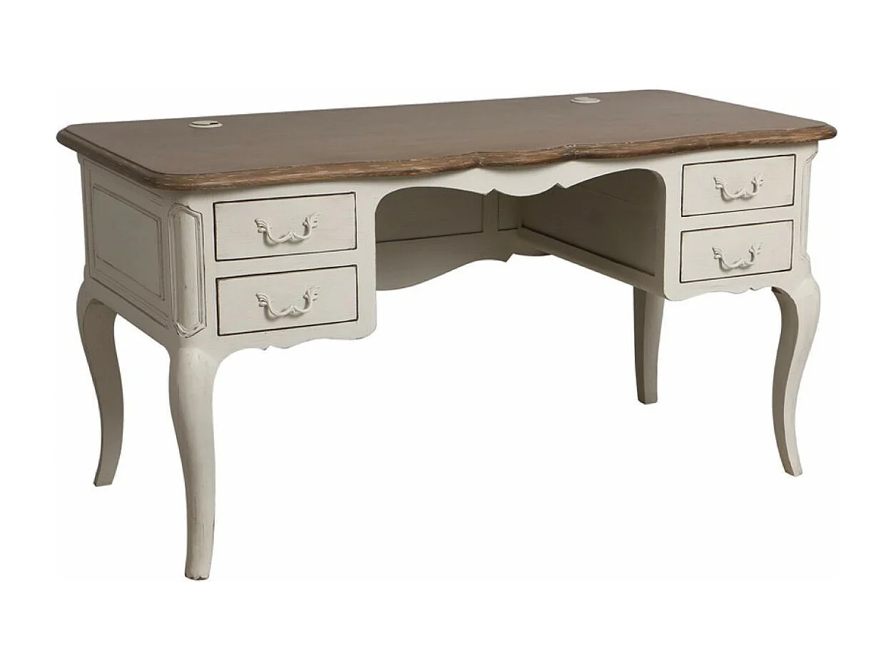 Bureau 4 tiroirs Bois Blanc - Château Interior's