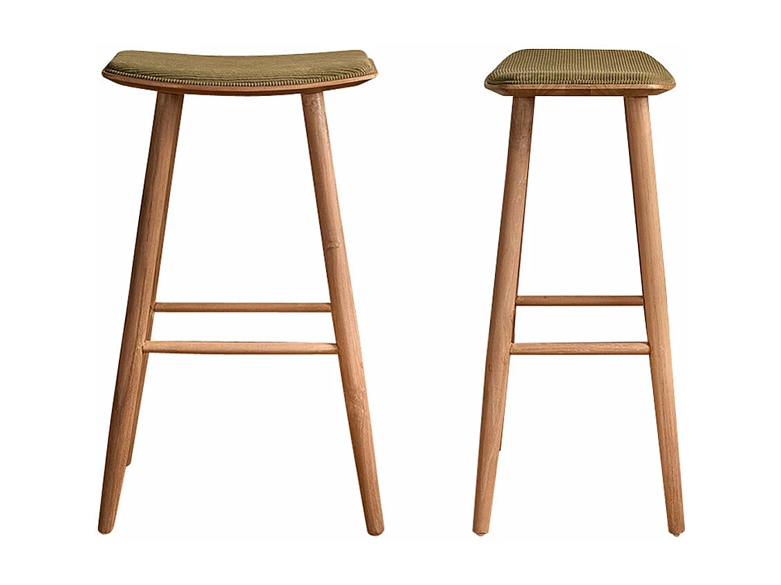 2 taburetes de teca maciza  75 cm